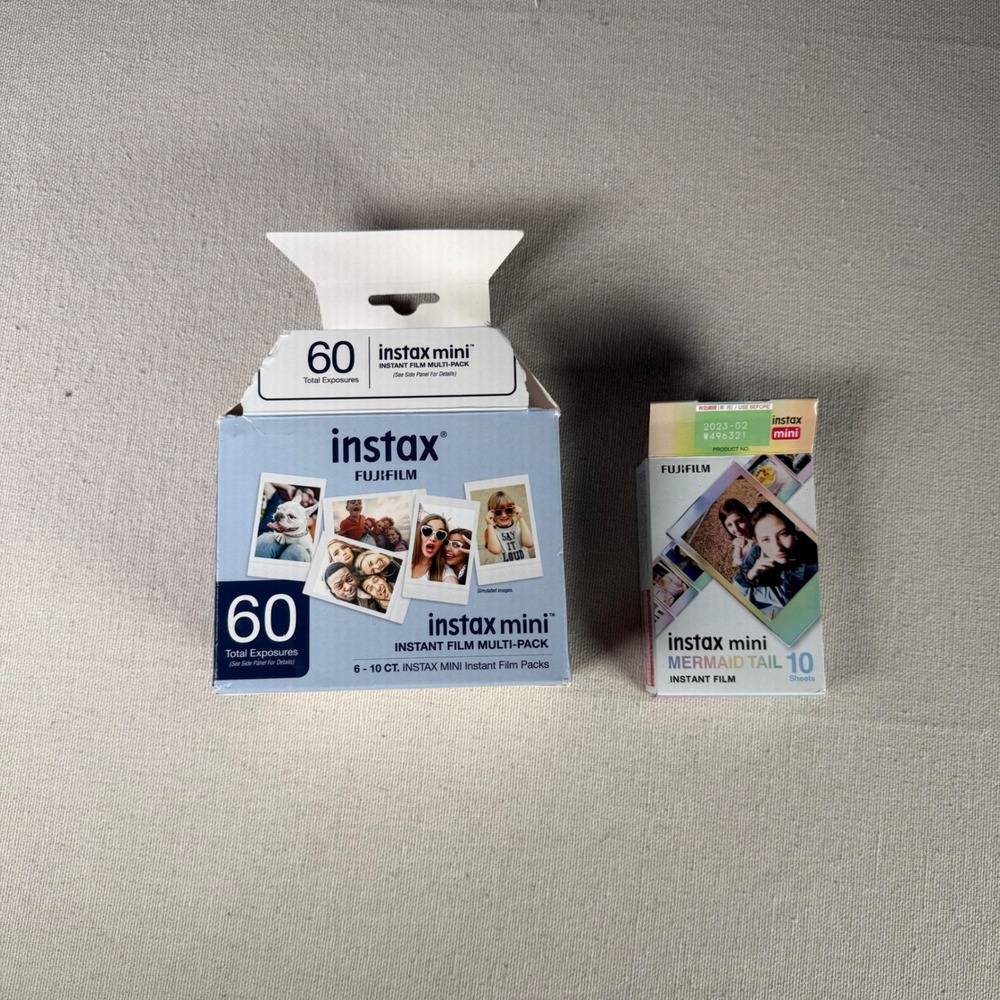 Fujifilm Instax Mini Instant Film 70 Sheets White & Mermaid Tail EXPIRED